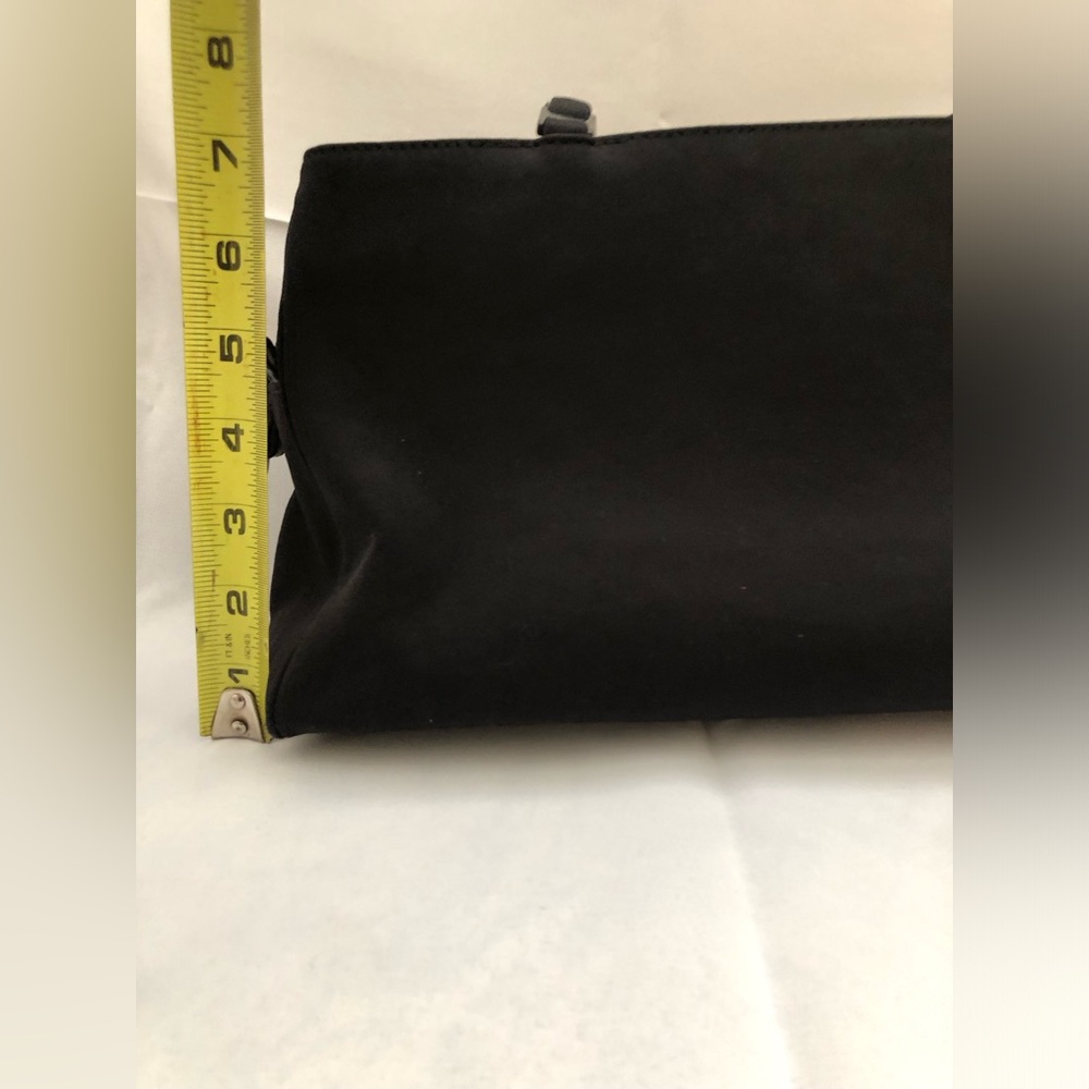 Salvatore Ferragamo Black Canvas Handbag With Leather & Chain Handles - Picture 12 of 16